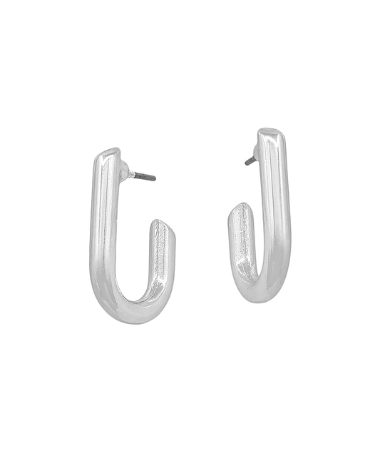 U Shape Metal Hoop Earring - 1.0"