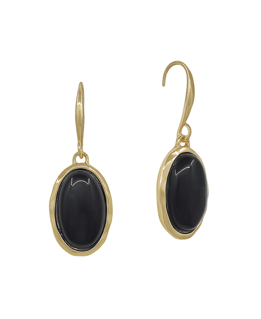 Oval Shape Stone Earring - 1.2"
