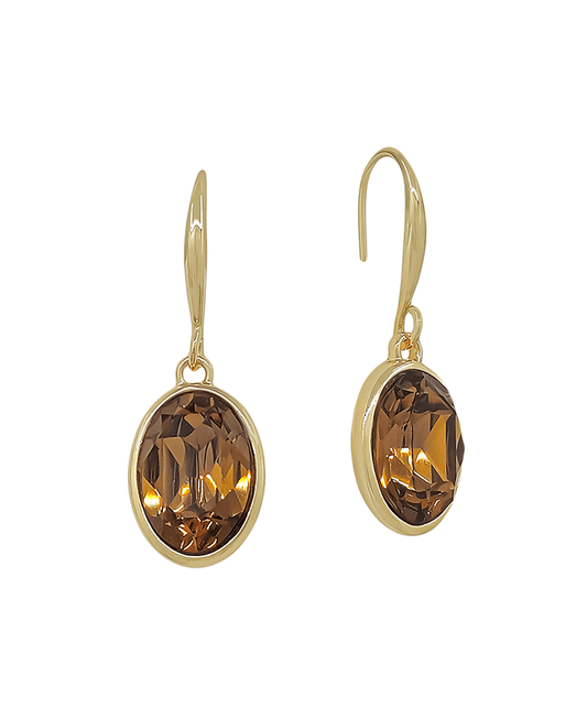 15mm Oval Shaped Crystal Earring