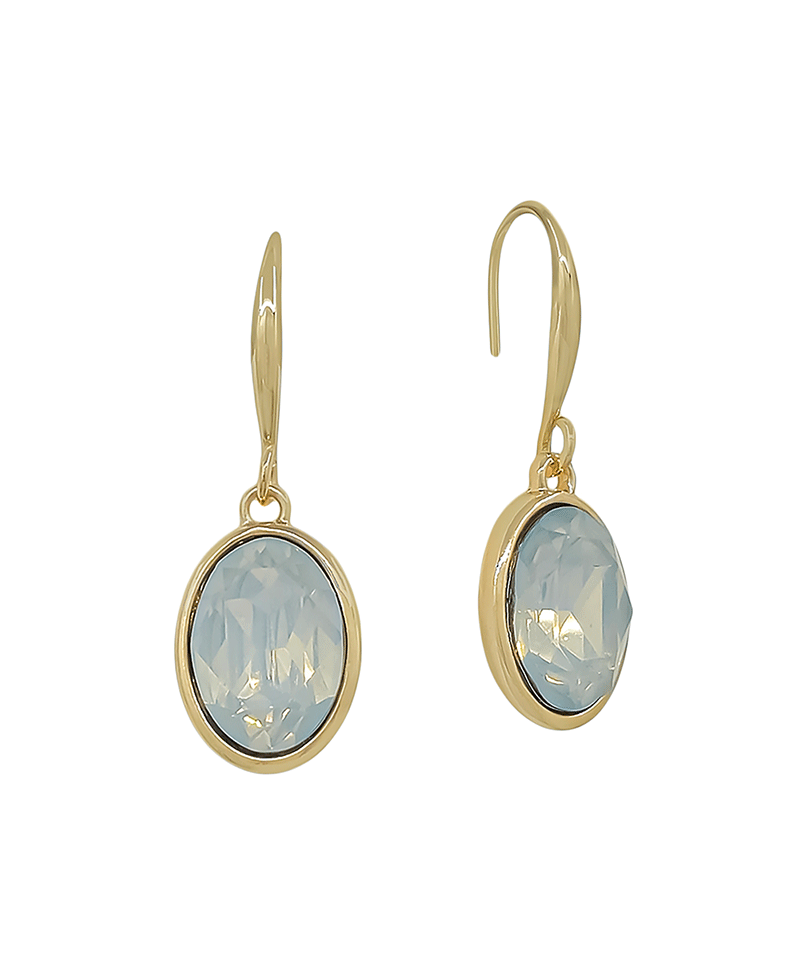 15mm Oval Shaped Crystal Earring