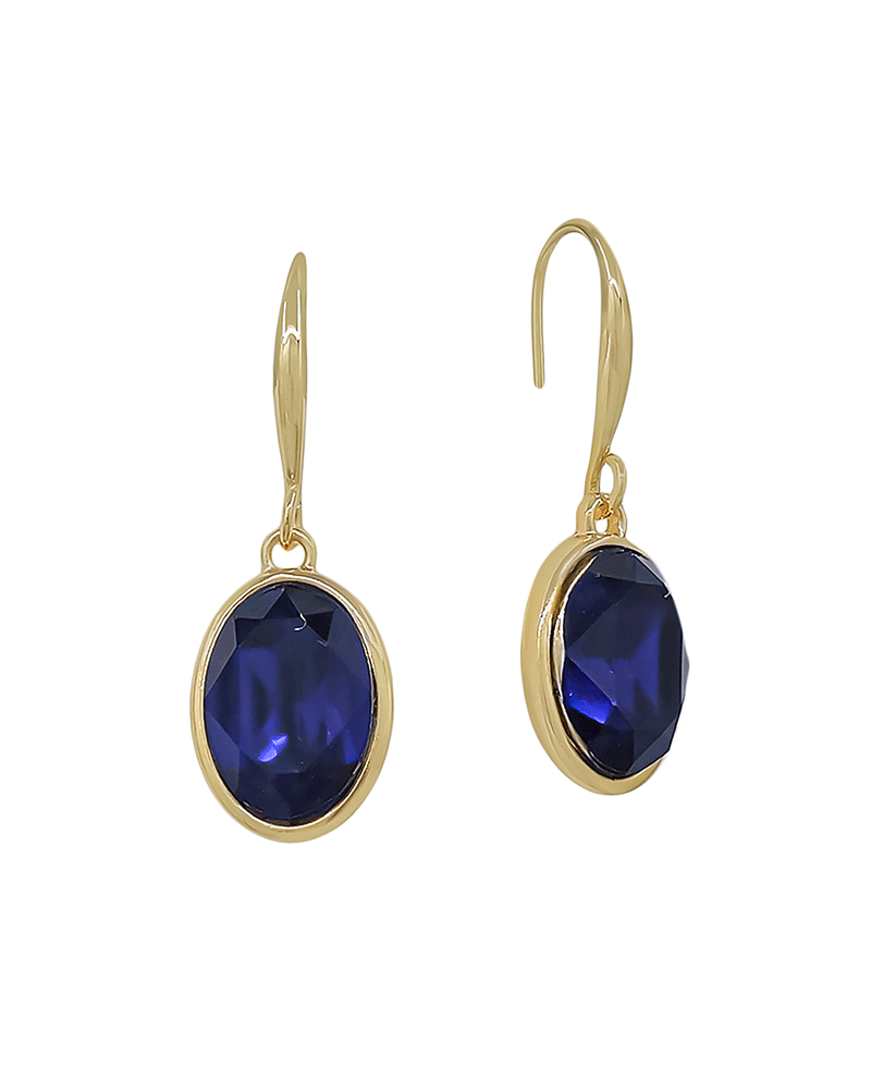 15mm Oval Shaped Crystal Earring