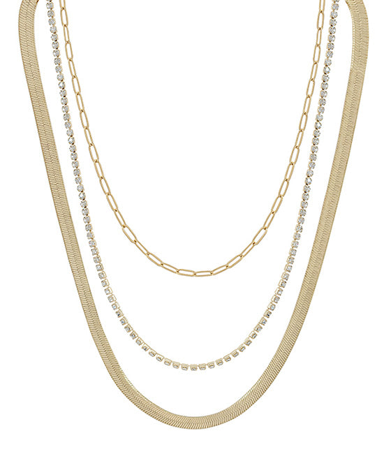 Snake 3 Layered Necklace