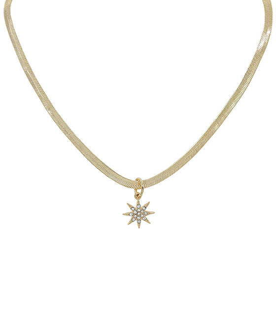 Star Pave Charm Snake Chain Chocker