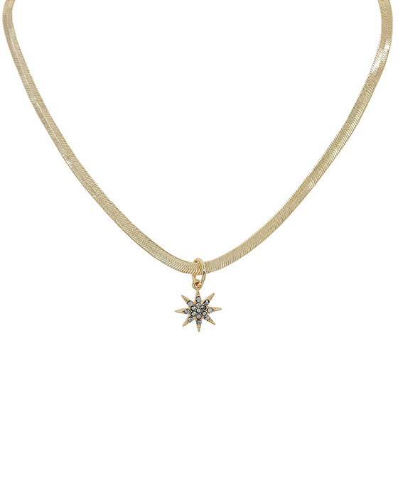 Star Pave Charm Snake Chain Chocker