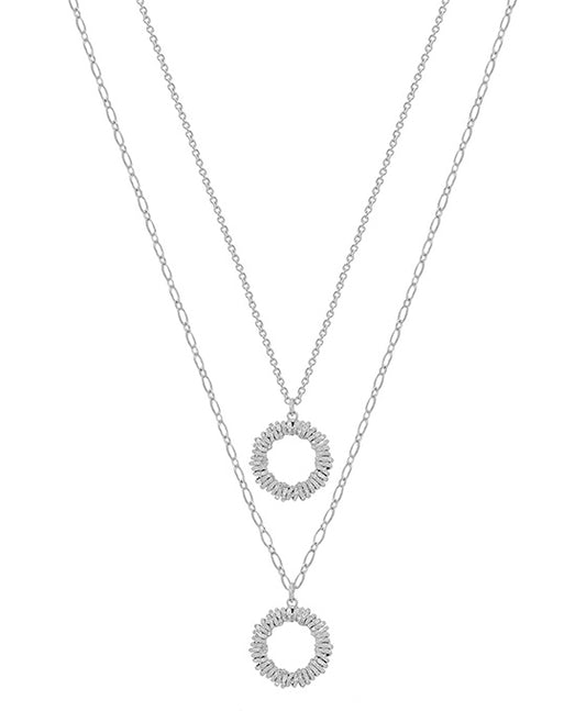 Round Texture 2 Layer Short Necklace