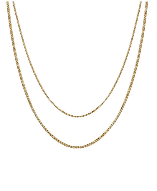 Box Chain Double Layer Short Necklace