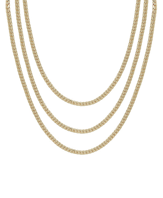 3 Layered Snake Chain Short Necklace
