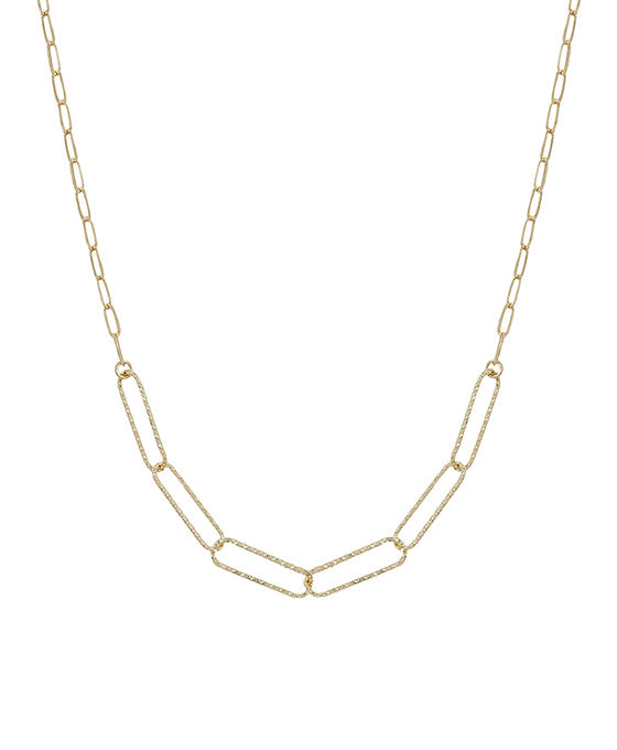 Textured Clip Chain Short Necklace
