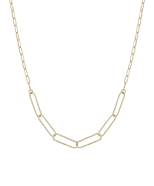 Textured Clip Chain Short Necklace