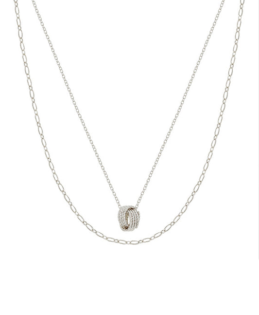 Double Round Pendant Chain Layer Short Necklace