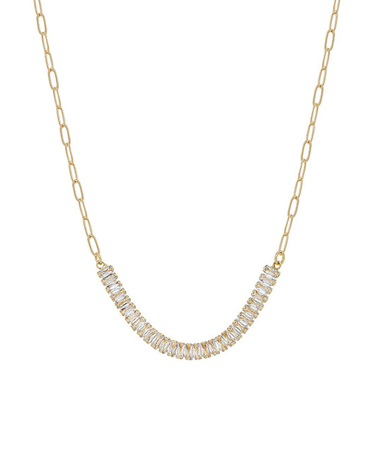 Crystal Chain Accent Short Necklace