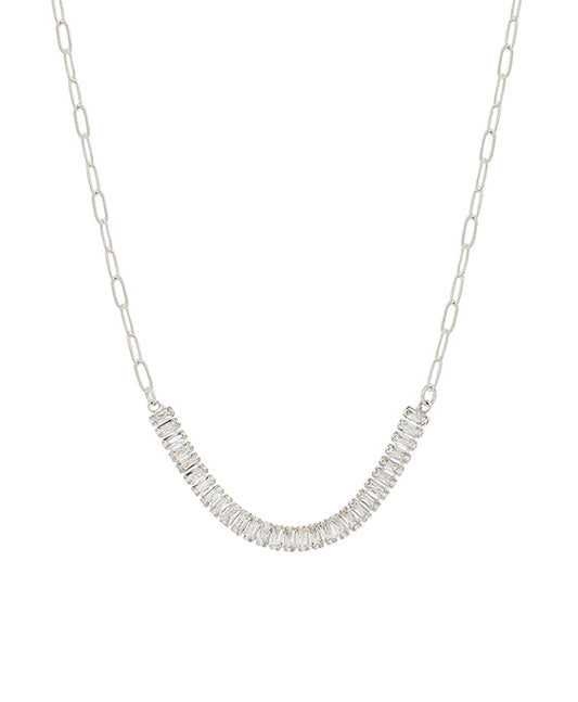 Crystal Chain Accent Short Necklace