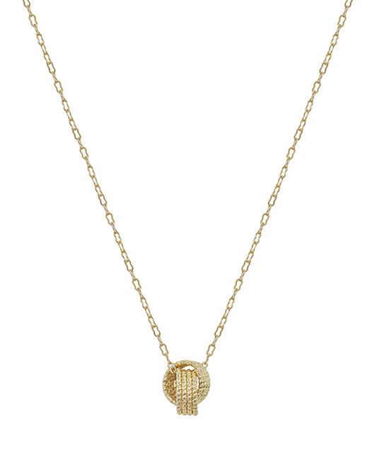 Double Round Texture Linked Short Necklace