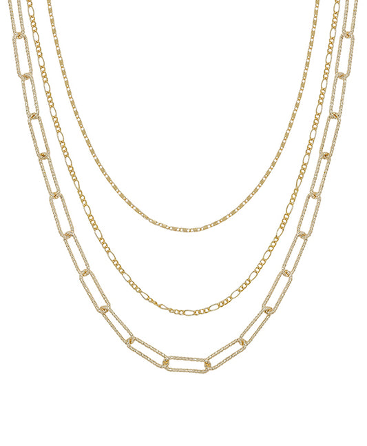Multi Chain 3 Layered Short Necklace