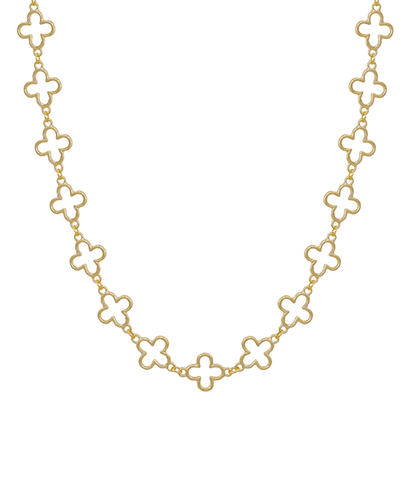 Clover Metal Connected Short Necklace