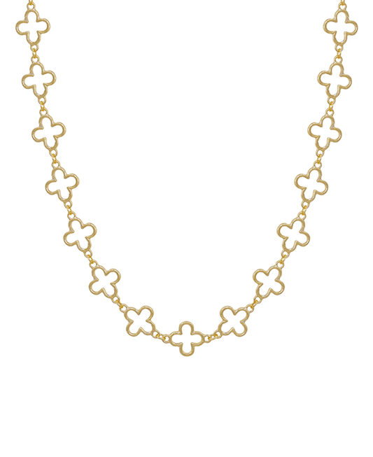 Clover Metal Connected Short Necklace