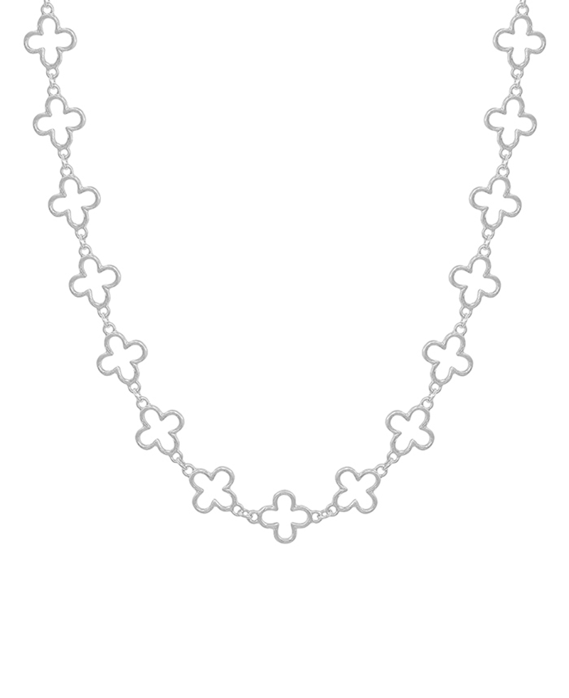 Clover Metal Connected Short Necklace