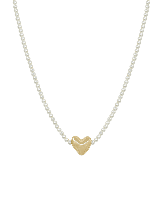 3mm Pearl w/ Heart Short Necklace