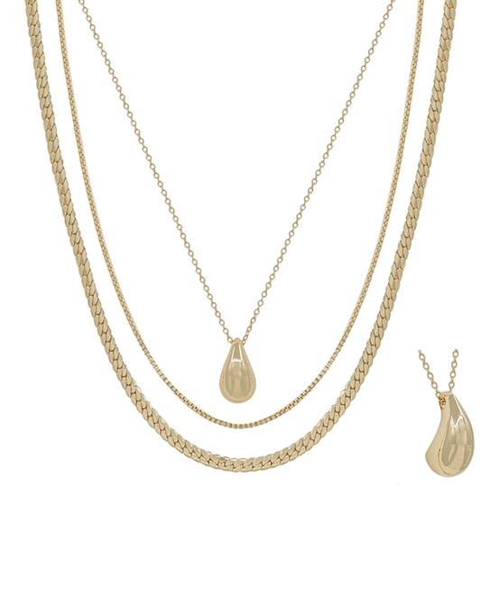 3 Layered Snake Chain Short Necklace
