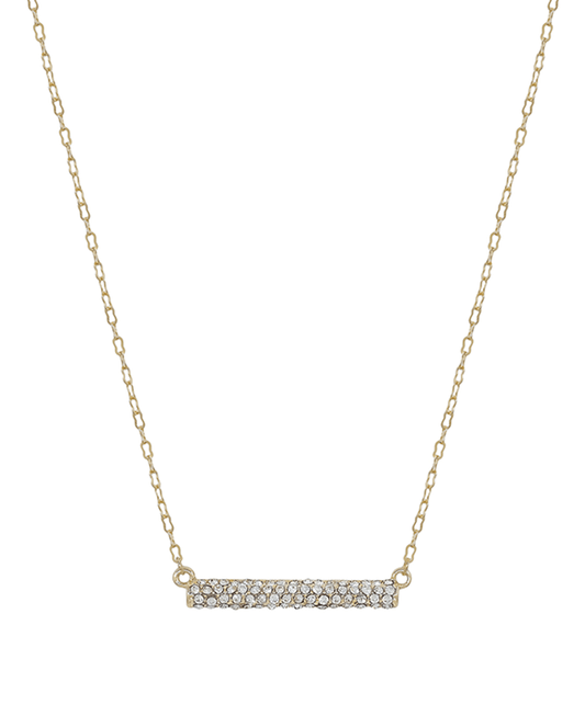 Pave Cylinder Short Necklace
