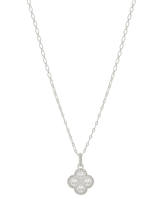 Small Clover w/ Pearl Short Necklace
