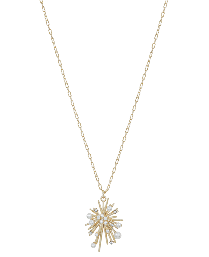 Snowflake Pearl Accent Short Necklace