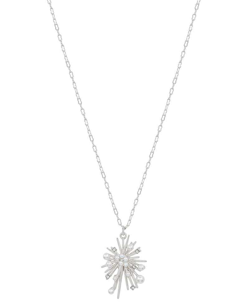 Snowflake Pearl Accent Short Necklace