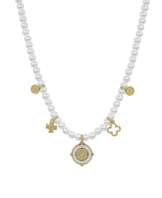 Pearl Body Multi Charm Short Necklace