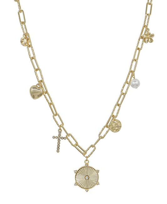 Coin w/ Charms Short Necklace