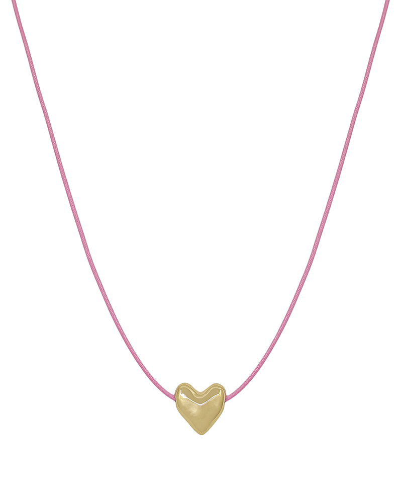 14mm Puffy Heart Cord Short Necklace