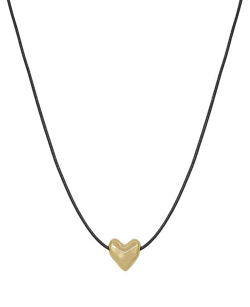 14mm Puffy Heart Cord Short Necklace