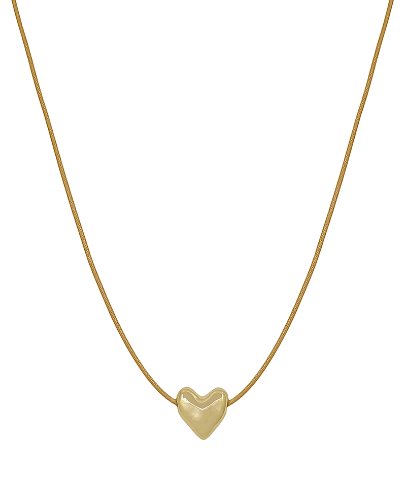 14mm Puffy Heart Cord Short Necklace