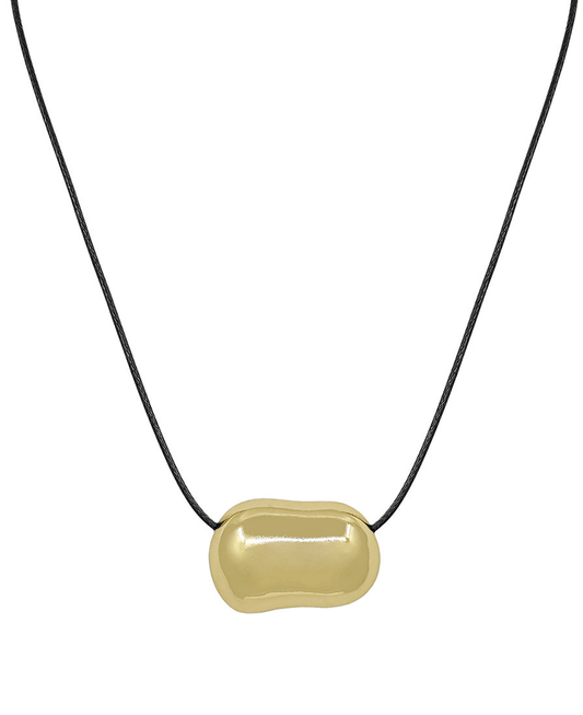 Geo Metal Pendant Cord Short Necklace