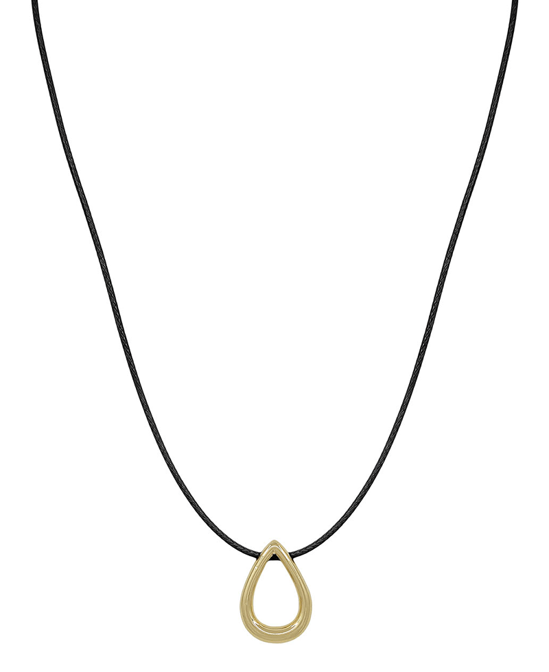 Metal Teardrop Cord Short Necklace