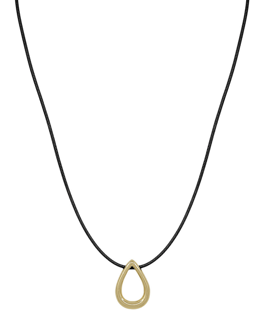 Metal Teardrop Cord Short Necklace