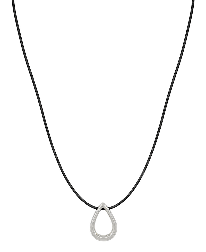 Metal Teardrop Cord Short Necklace
