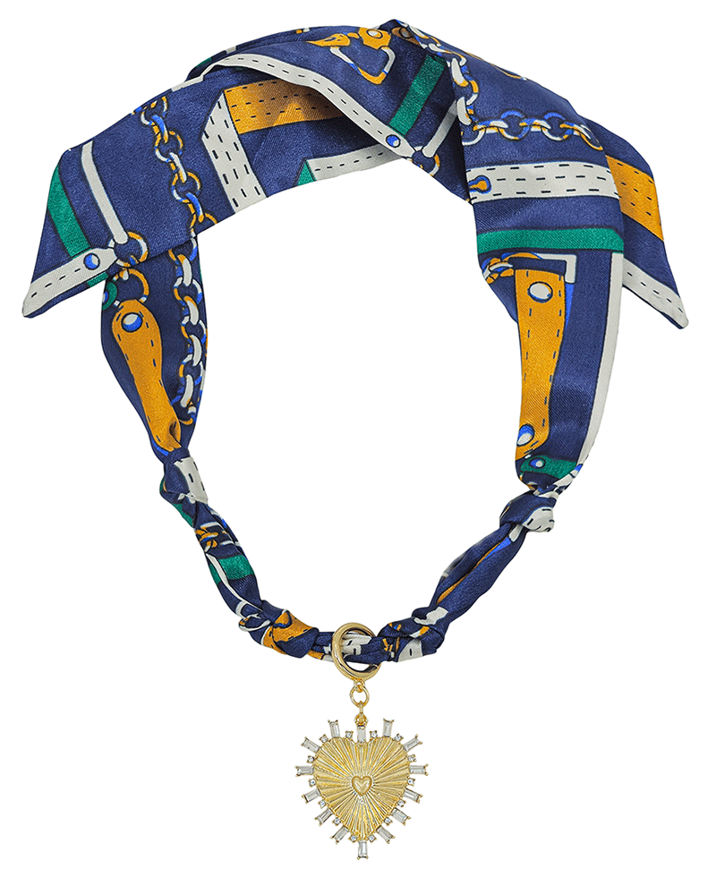 Heart Charm Scarf Necklace
