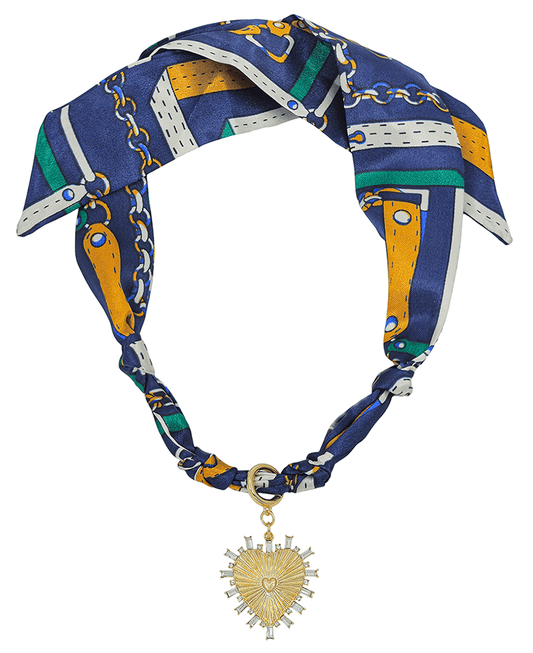 Heart Charm Scarf Necklace