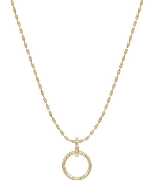 Round Casting Pendant Oval Chain Short Necklace