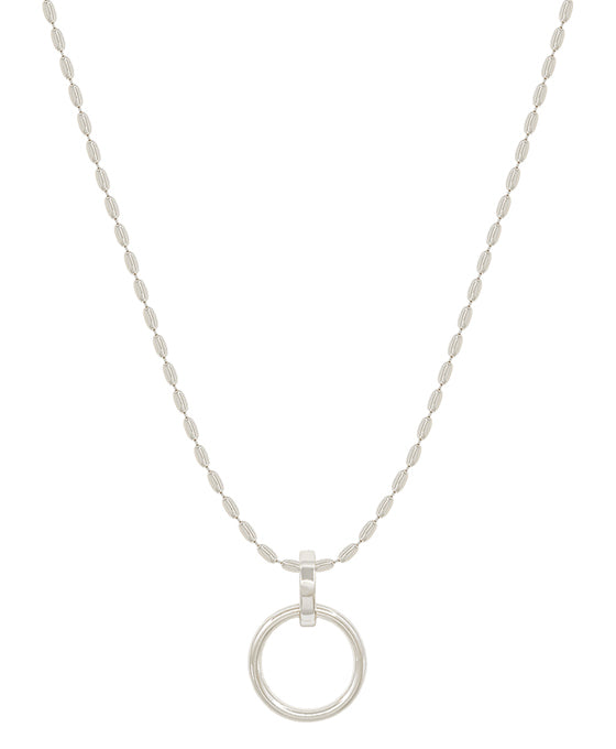 Round Casting Pendant Oval Chain Short Necklace