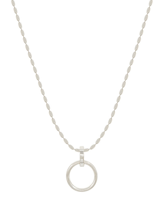 Round Casting Pendant Oval Chain Short Necklace