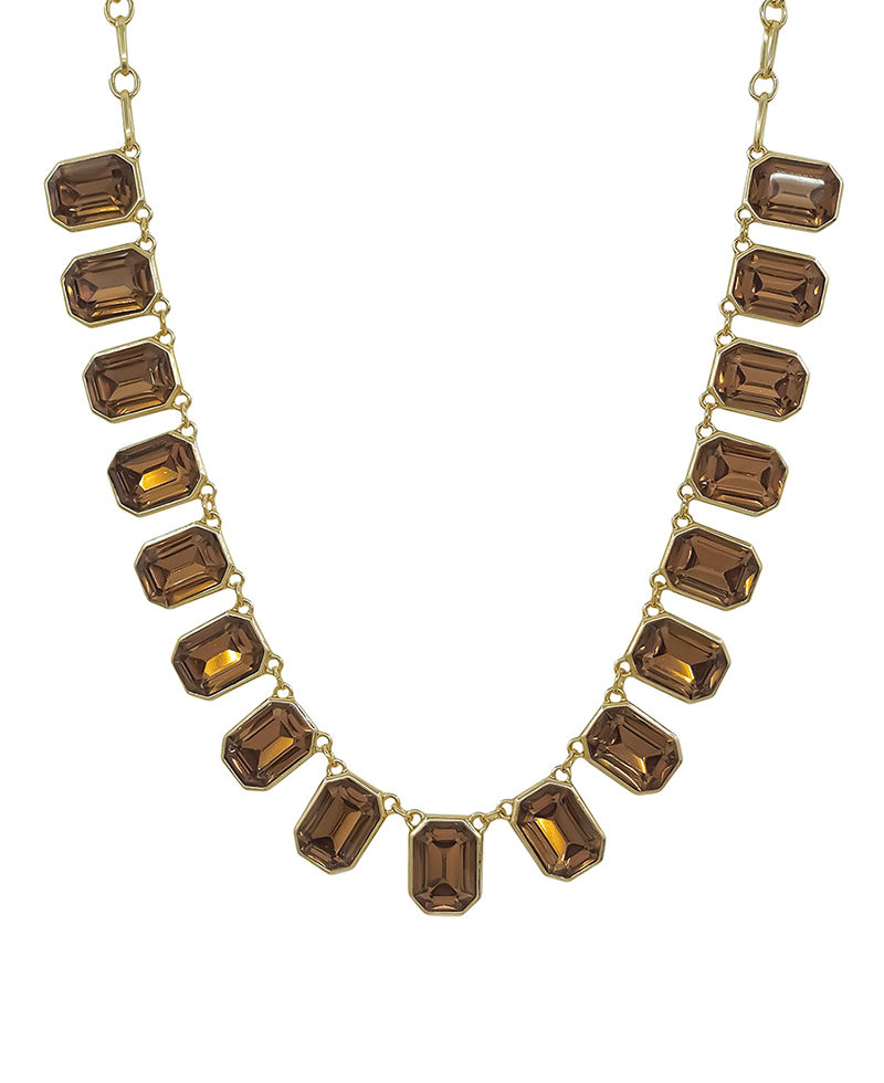 15mm Rectangular Stone Statement Short Necklace