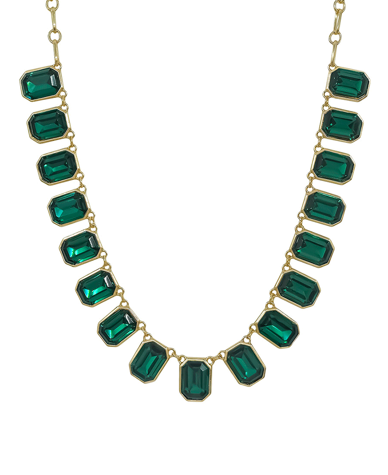 15mm Rectangular Stone Statement Short Necklace