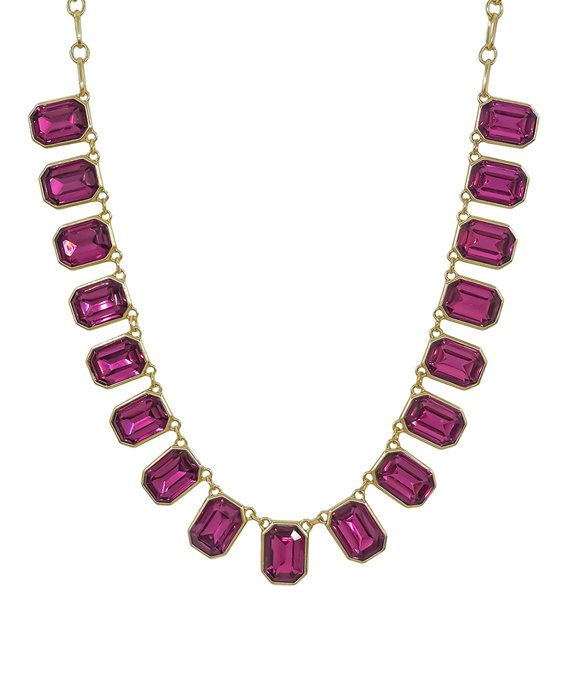 15mm Rectangular Stone Statement Short Necklace