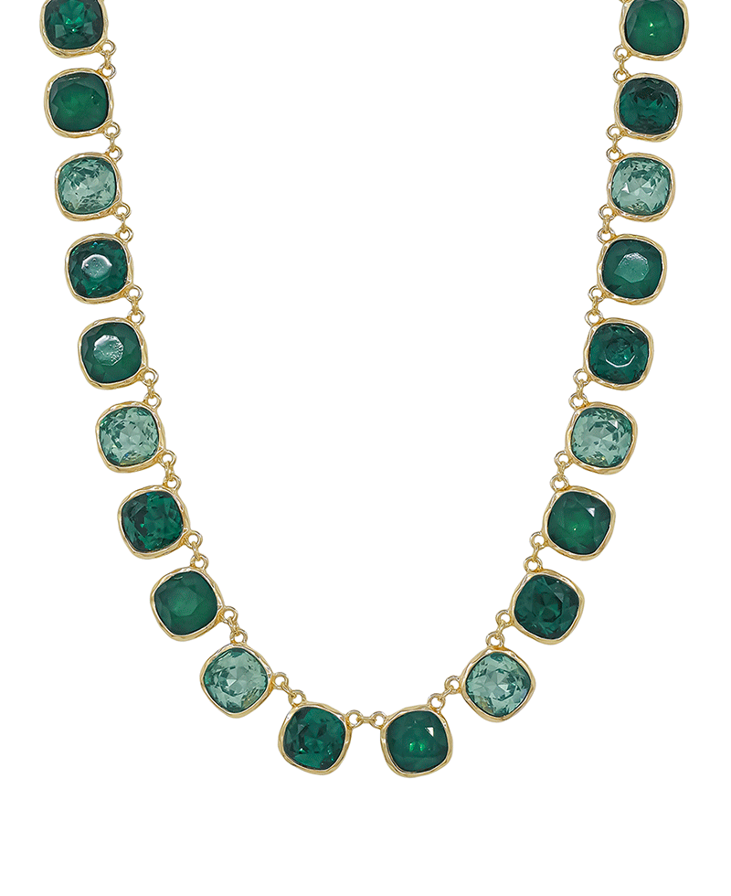 12mm Color Mixed Crystal Short Necklace