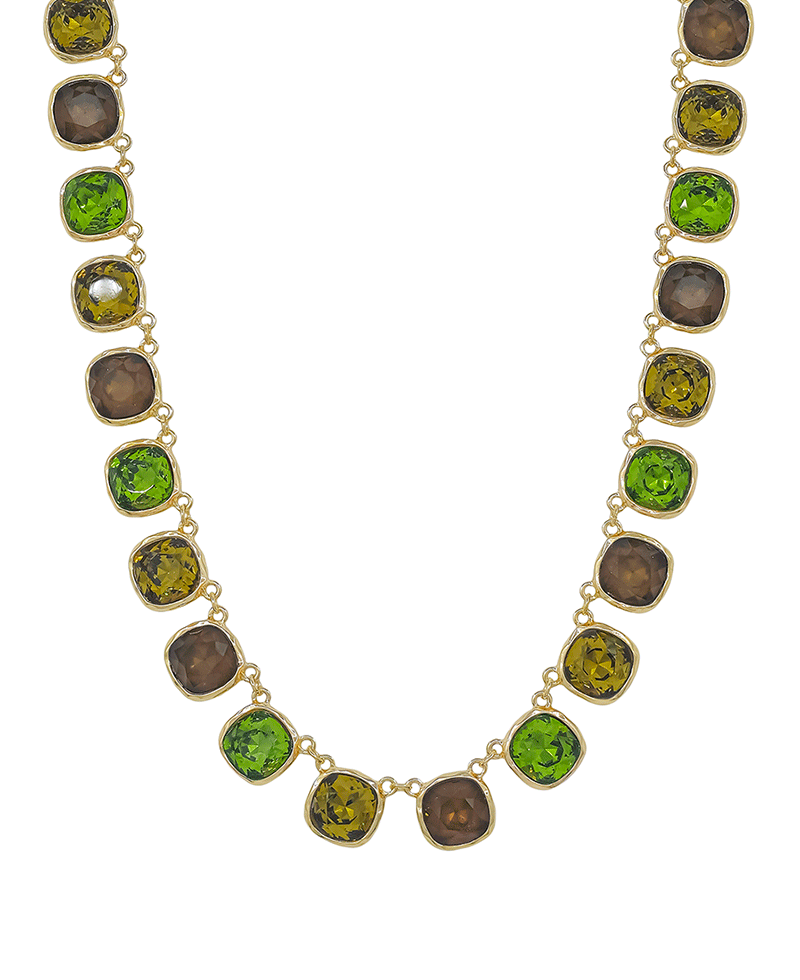 12mm Color Mixed Crystal Short Necklace