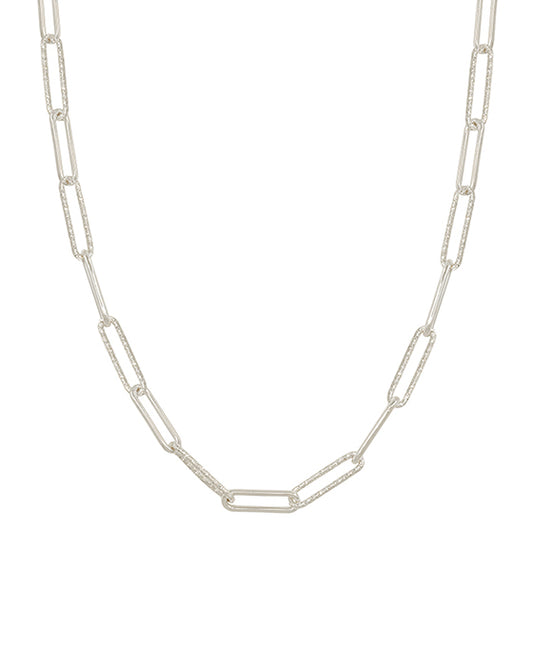 Mixed Texture Clip Chain Short Necklace