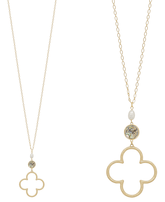 Clover Accent 3 Drop Necklace