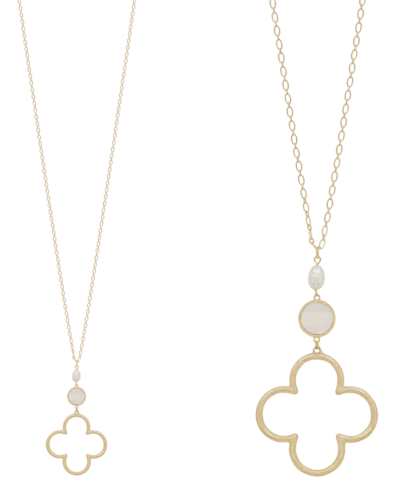 Clover Accent 3 Drop Necklace