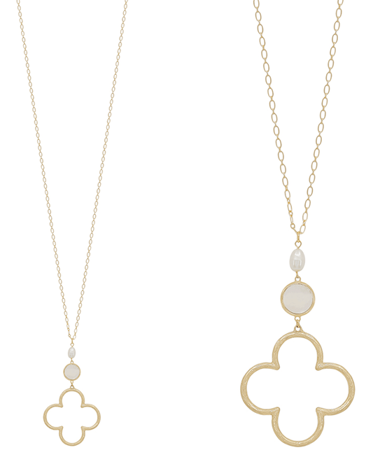 Clover Accent 3 Drop Necklace